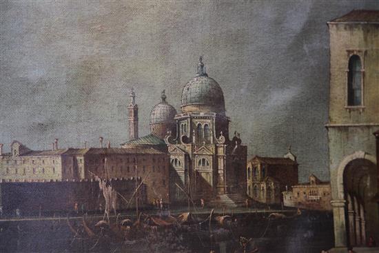 After Canaletto View of Venice, 27.5 x 46.5in.